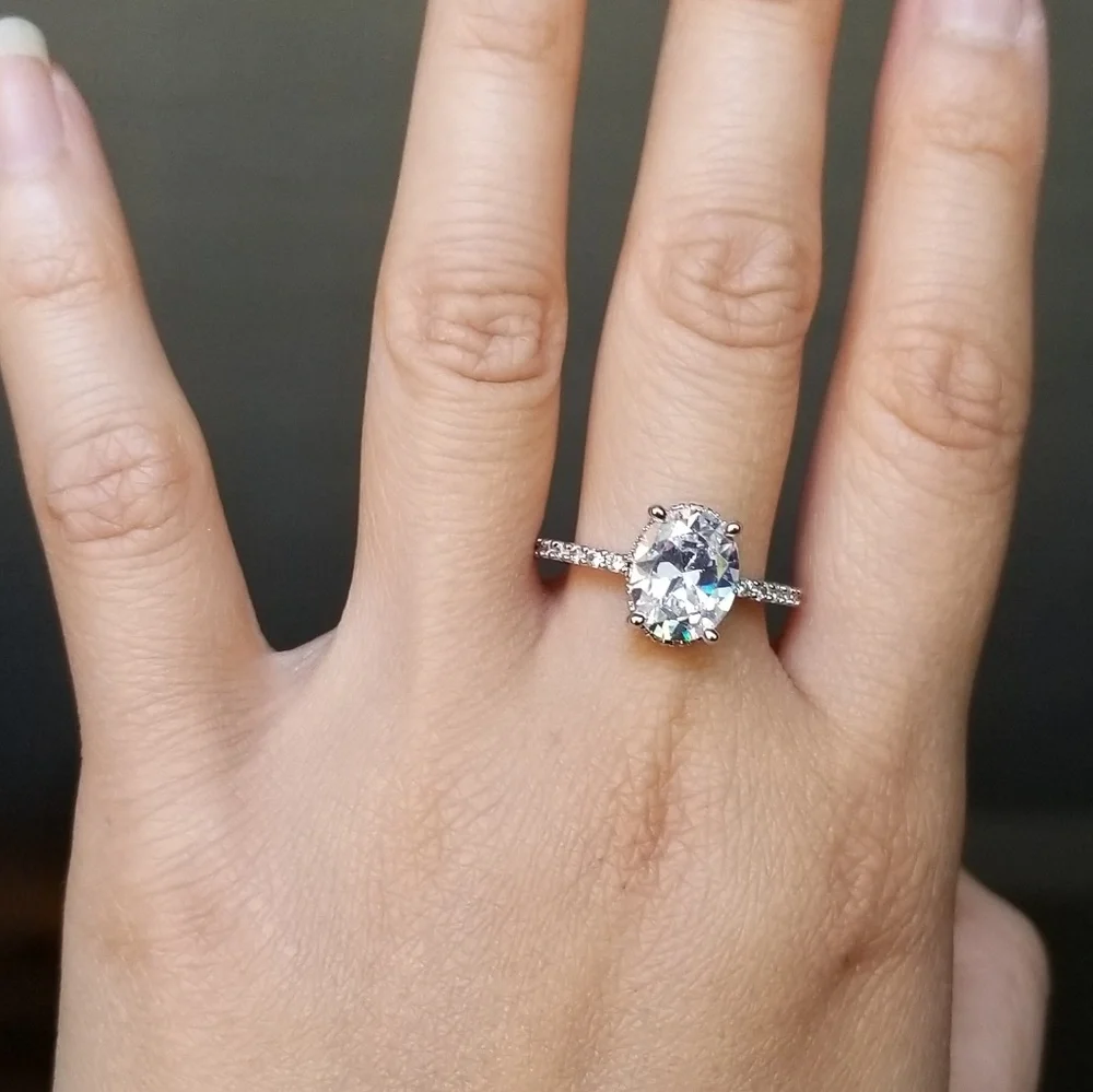 🍒3.5 CT🍒 SIMULATED DIAMOND RING - Picture 4 of 9